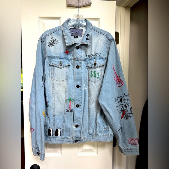 Brooklyn Cloth Denim Jacket with Graphic Detail - Picture 1 of 4